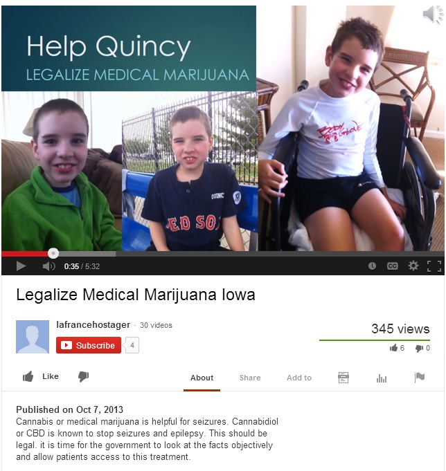 An Iowa Mother’s Desperate Plea: Asks State of Iowa To Legalize Medical Marijuana For 11 Year Old Son’s Epileptic Seizures Via YouTube&nbsp;Video