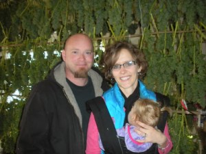 Rachael and Shawn pose at the Realm of Caring, a dispensary in Colorado that produces low THC cannabis to treat children with rare forms of epilepsy. 