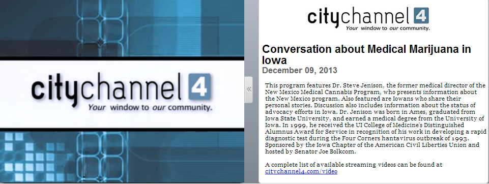 Click the picture to be taken to the video courtesy of Iowa City Cable TV. 