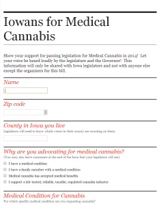 Over 1,000 Iowans have signed this petition to support medical cannabis. If you haven't signed yet, click this picture for link to petition. 