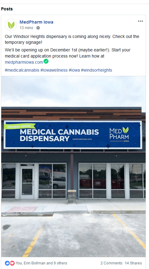 PHOTO: New Medical Marijuana Dispensary In Windsor Heights Iowa “Coming Along&nbsp;Nicely”