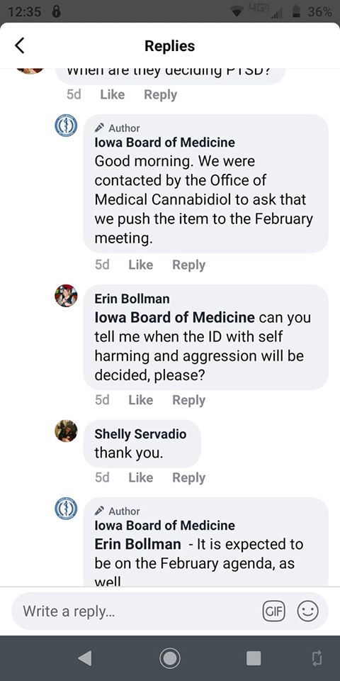 Iowa Postpones PTSD Addition Until Iowa Board Of Medicine Meets February&nbsp;7th