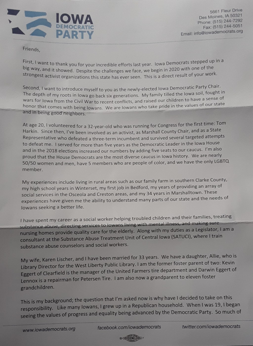 Guess Who Has A Background In Addiction Counseling? The Newly Elected Iowa Democratic Party Chair, That’s&nbsp;Who!