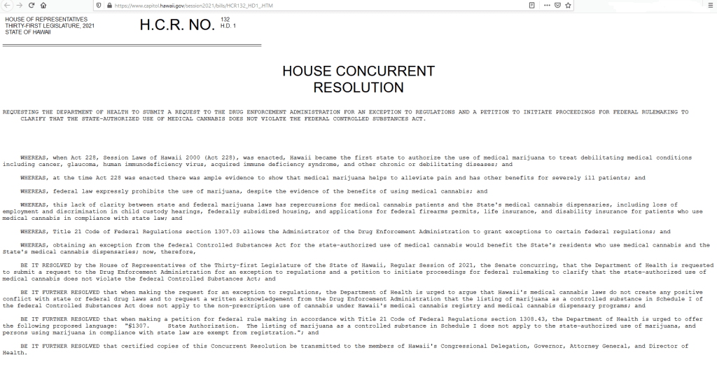Hawaii Officials Discuss Ways State Can Petition DEA For Exception To Federal Marijuana Schedule I&nbsp;Classification