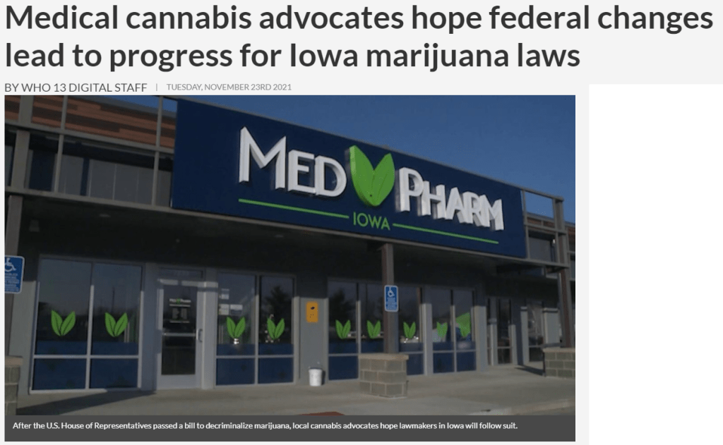 Medical cannabis advocates hope federal changes lead to progress for Iowa marijuana&nbsp;laws