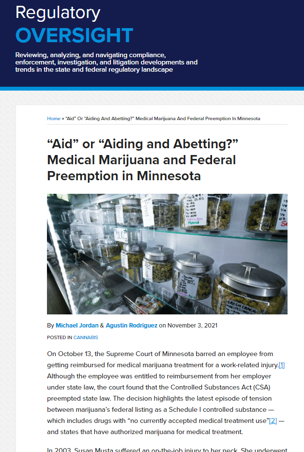 Minnesota Supreme Court Issues Pair Of Rulings Stating Federal Ganja Prohibition Still Preempts Possession Of State Legalized Medical Cannabis Because No Exemption Has Yet Been&nbsp;Granted