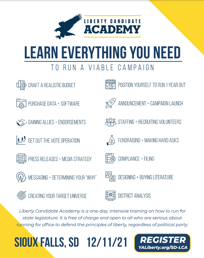 Sioux Falls, Register Today For Intensive Training On How To Run For State Legislature By December&nbsp;11th
