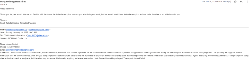 South Dakota Department of Health Emails&nbsp;WeedPress