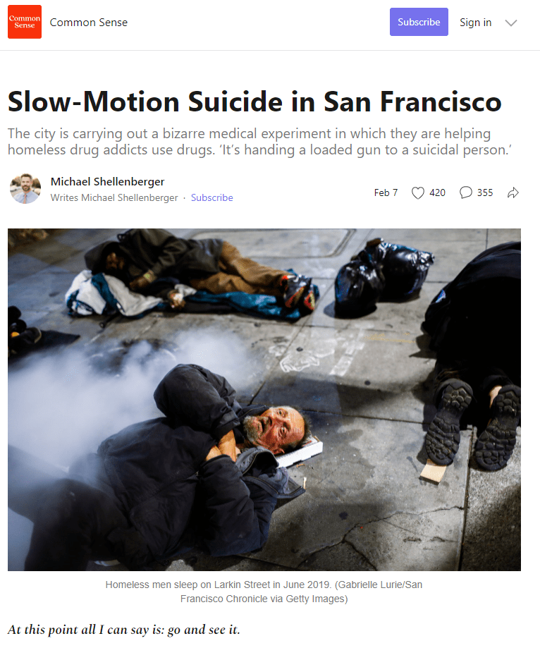 San Francisco Officials Enabling “Slow Motion Suicide” By Not Offering Coercive&nbsp;Intervention