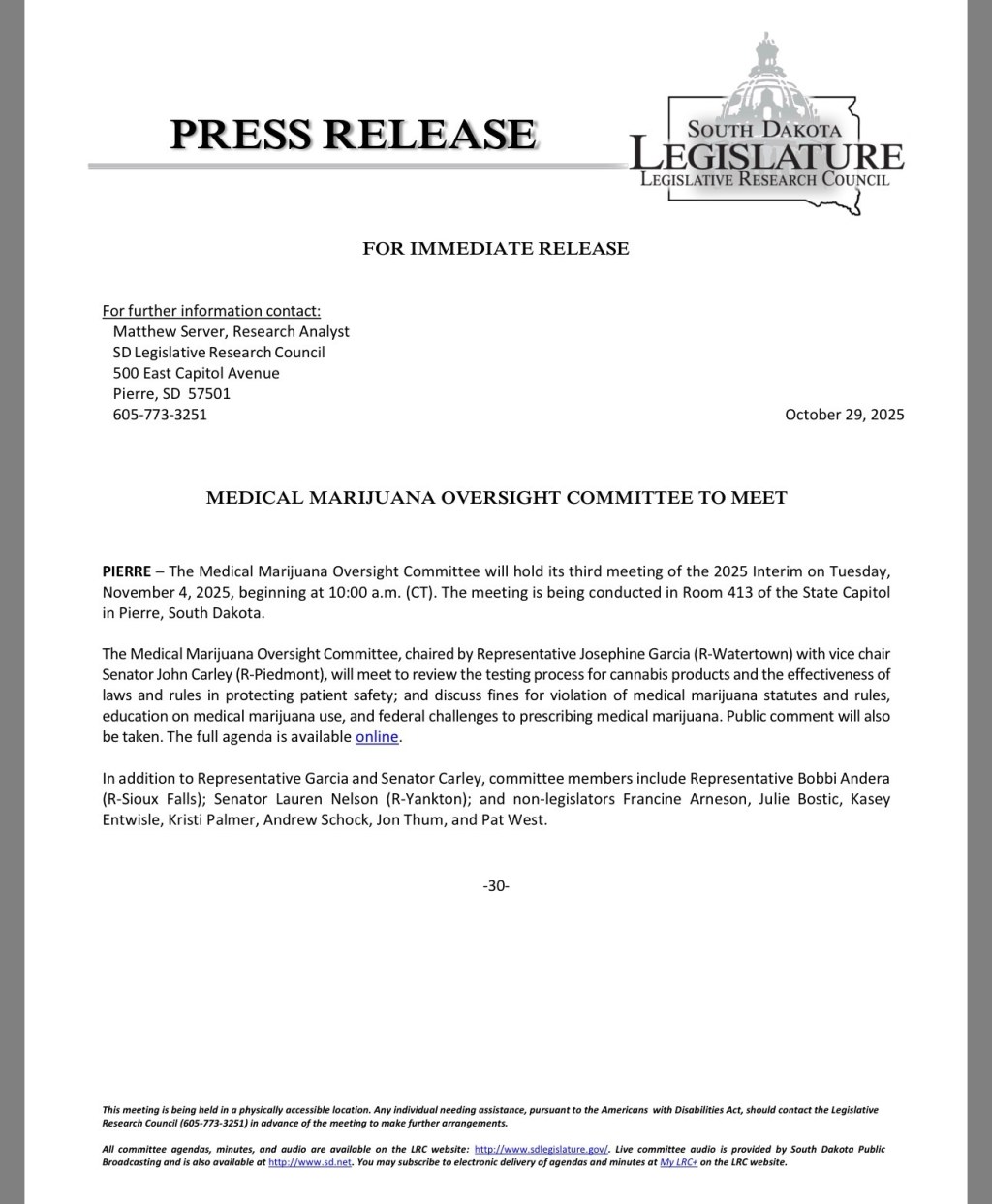 Limited Public Input, Transparency Failure: South Dakota Cannabis Board Not Serving Public, Patient&nbsp;Concerns