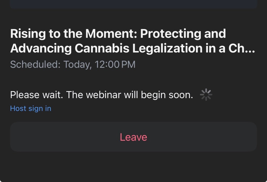 Reminder: Rising to the Moment: Protecting and Advancing Cannabis Legalization in a Changing&nbsp;America