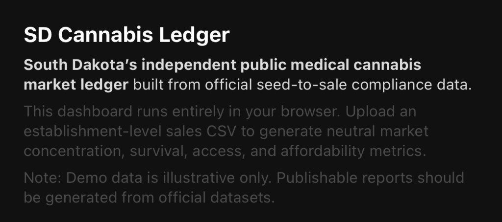 The South Dakota Cannabis&nbsp;Ledger