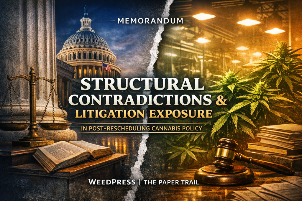 Memorandum I: Structural Contradictions and Prospective Litigation Risk in Post-Rescheduling Cannabis&nbsp;Policy