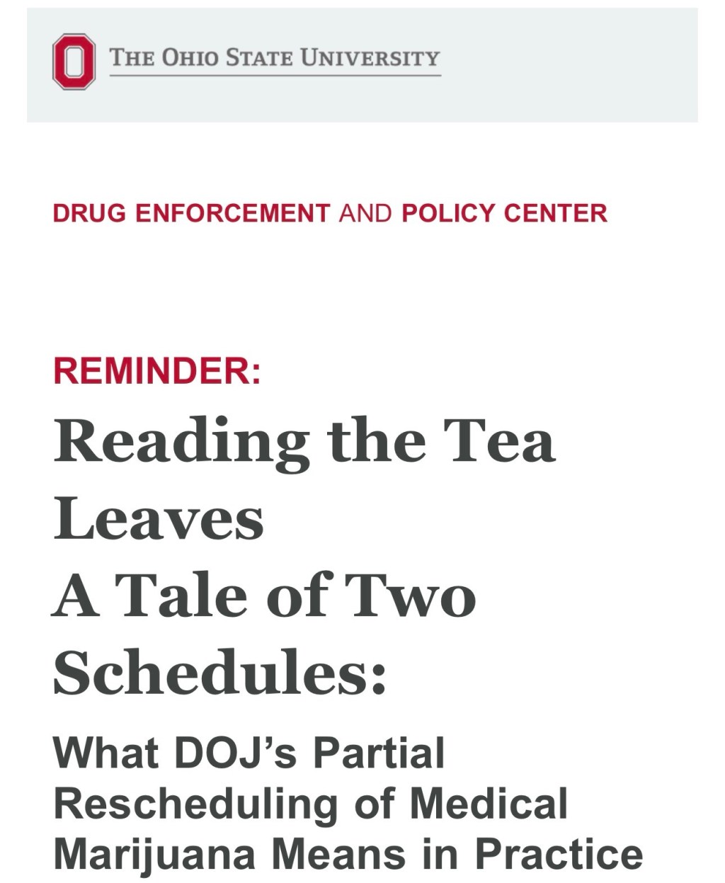 June 16 Zoom: What DOJ’s Partial Rescheduling of Medical Marijuana Means in Practice | OSU Moritz College of&nbsp;Law
