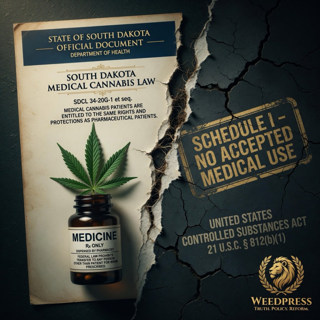 South Dakota’s Medical Cannabis Statute Creates a Direct and Unavoidable Conflict with Continued Schedule I Classification After Federal Rescheduling — The Department of Health Has a Duty to Review or Face Increasing Litigation Risk