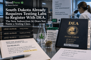 South Dakota Already Requires Testing Labs to Register With DEA. The New Subsection (k) Does Not Name a Testing Class.