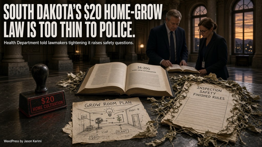 Health Department Tells Lawmakers South Dakota’s $20 Home-Grow Law Is Too Thin to Police — and Tightening It Raises Safety Questions