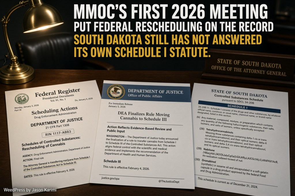 MMOC’s First 2026 Meeting Put Federal Rescheduling on the Record. South Dakota Still Has Not Answered Its Own Schedule I Statute.